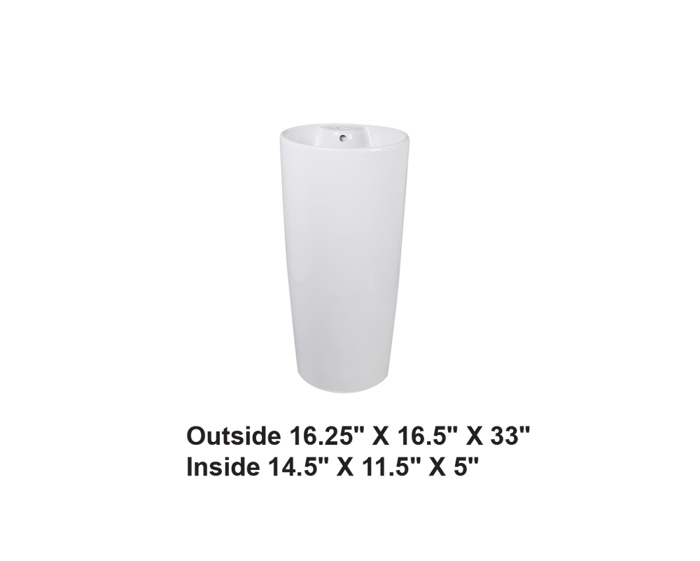 AD-C38-Pedestral Round Ceramic Backside Sink