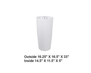 AD-C38-Pedestral Round Ceramic Backside Sink