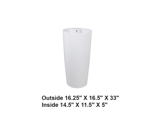 AD-C38-Pedestral Round Ceramic Backside Sink