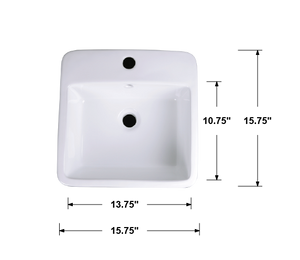 AD-C39-Pedestral Rectangular Ceramic Backside Sink