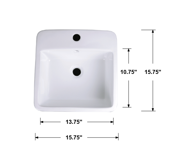 AD-C39-Pedestral Rectangular Ceramic Backside Sink