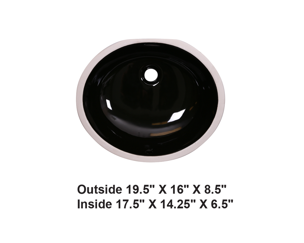 AD-C3 Black-Undermount Oval Ceramic Sink