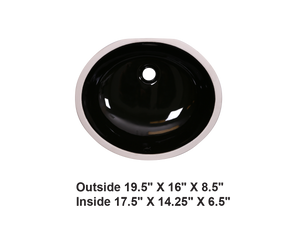 AD-C3 Black-Undermount Oval Ceramic Sink