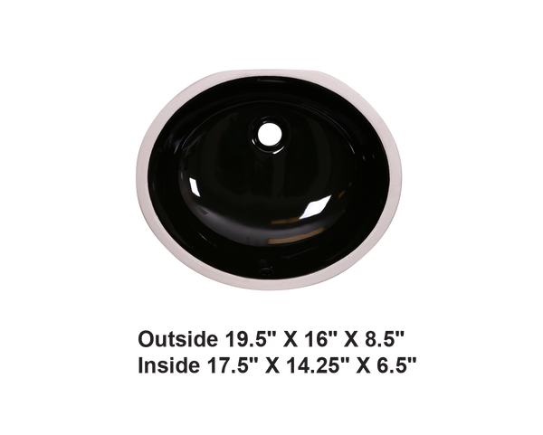 AD-C3 Black-Undermount Oval Ceramic Sink