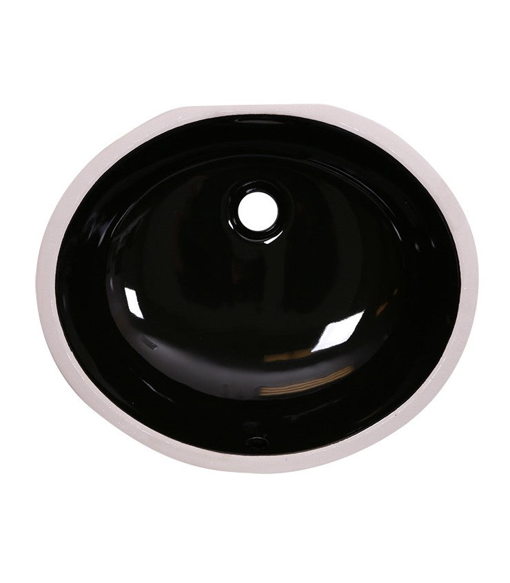 AD-C3S Black-Undermount Oval Ceramic Sink