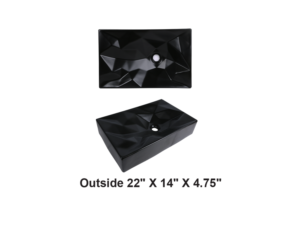 AD-C47-Black-Vessel Rectangular Ceramic Matte Black