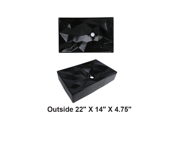 AD-C47-Black-Vessel Rectangular Ceramic Matte Black