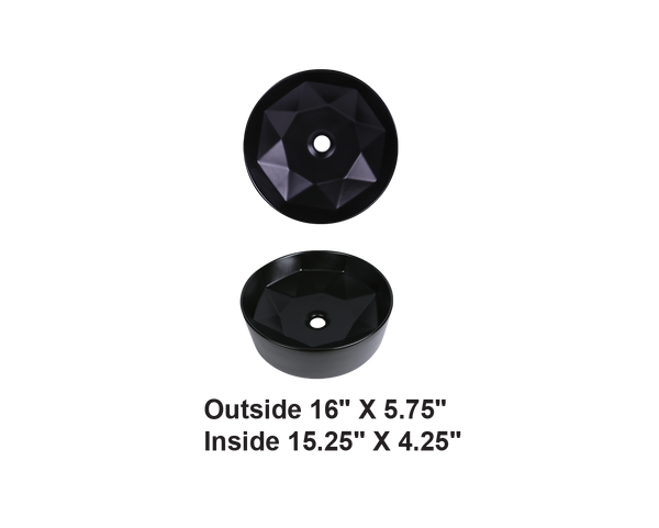 AD-C48-Black-Vessel Round Ceramic Matte Black