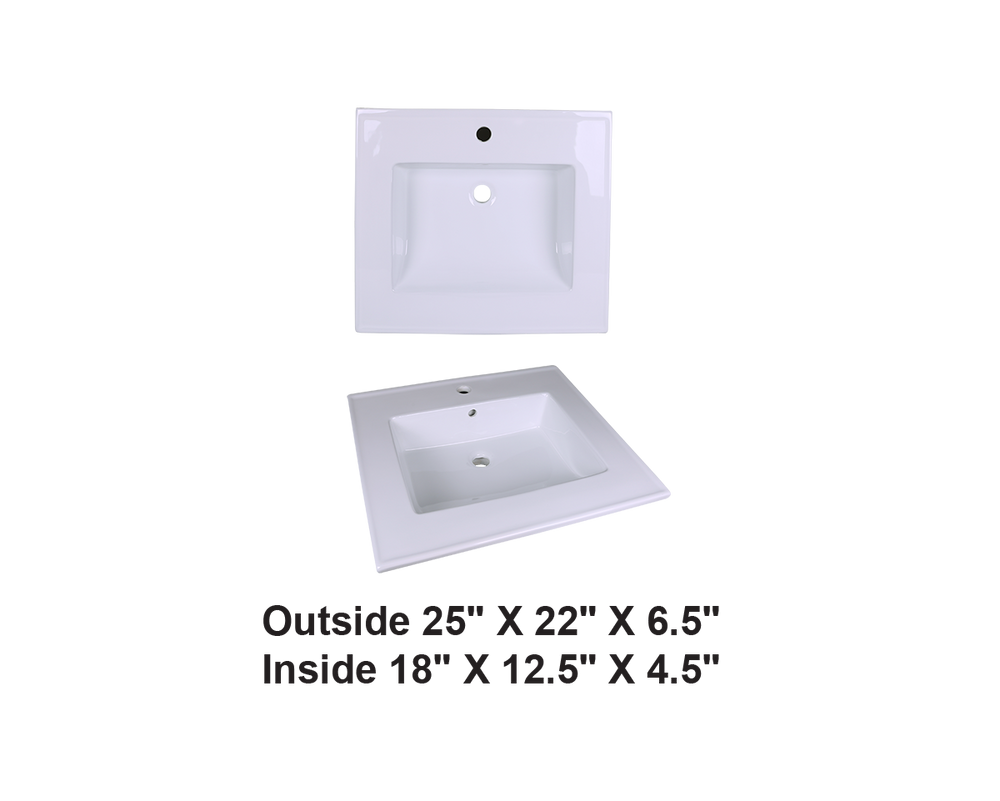 AD-C49-Vanity Top / Drop-in Rectangular Ceramic