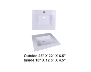 AD-C49-Vanity Top / Drop-in Rectangular Ceramic