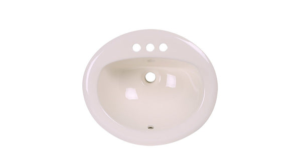 AD-C4B Bisque-Drop In Oval Ceramic Sink White
