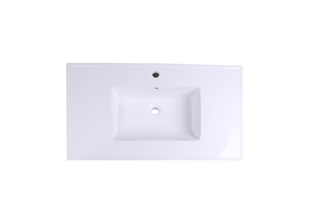 AD-C51-Vanity Top / Drop-in Rectangular Ceramic Sink