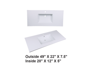 AD-C52-Vanity Top / Drop-in Rectangular Ceramic