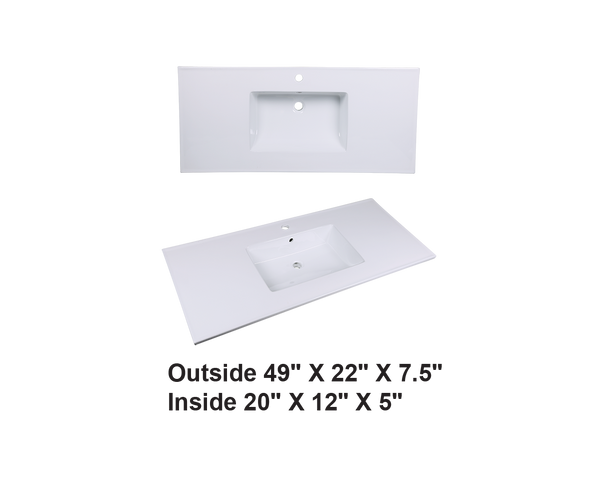 AD-C52-Vanity Top / Drop-in Rectangular Ceramic