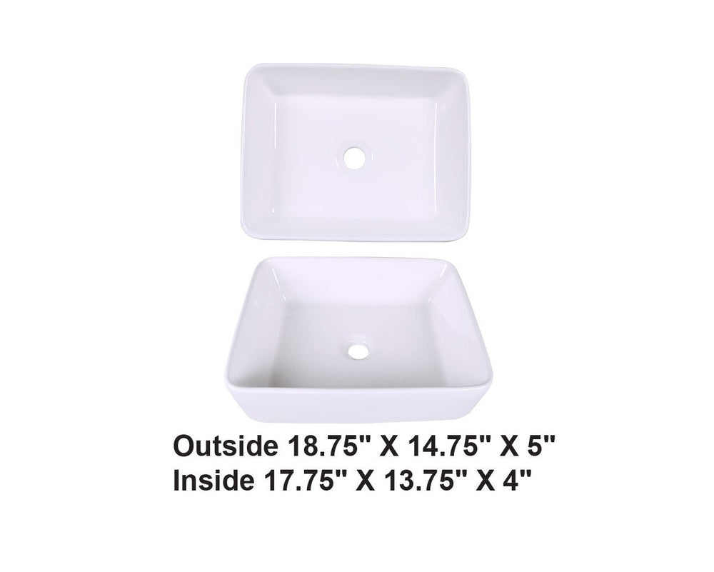 AD-C55-Vessel Rectangular Ceramic Sink