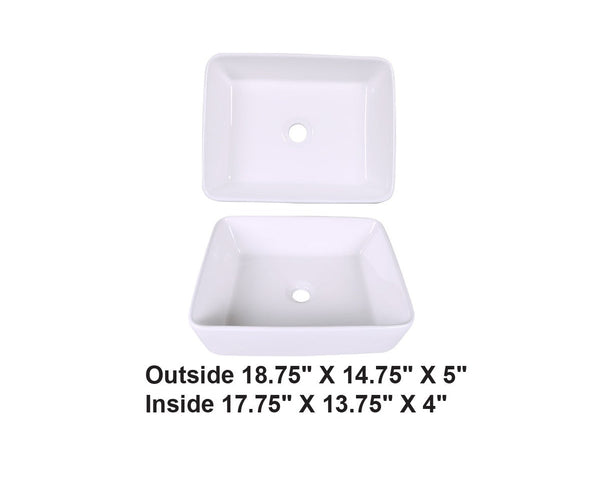AD-C55-Vessel Rectangular Ceramic Sink