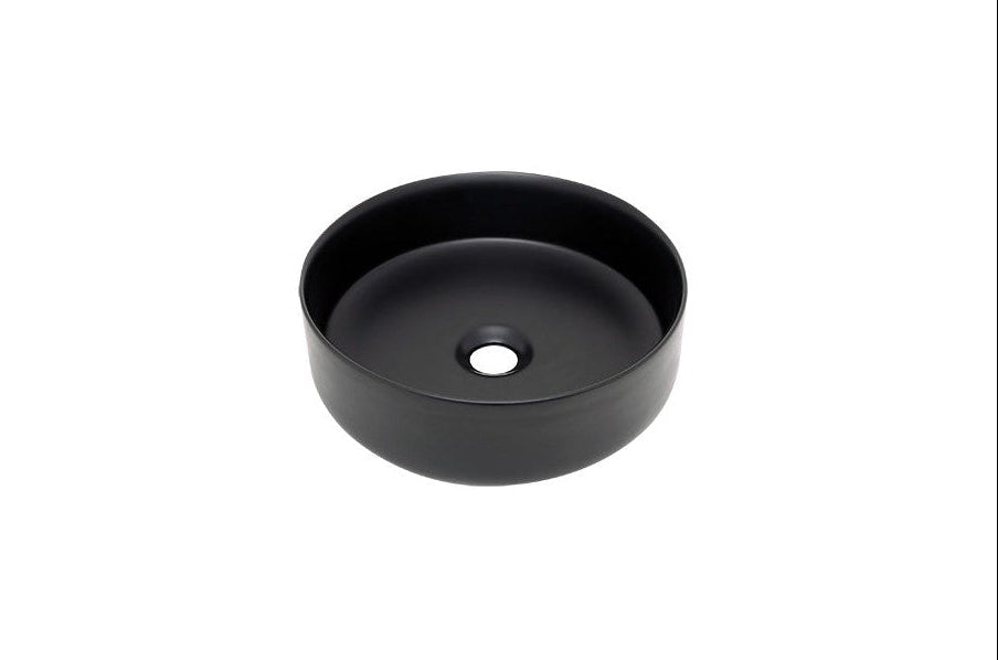 AD-C57-Vessel Round Matte Black Ceramic Sink