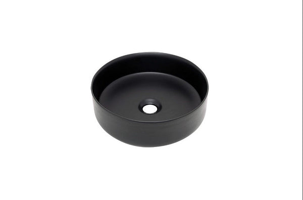 AD-C57-Vessel Round Matte Black Ceramic Sink