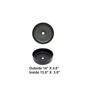 AD-C57-Vessel Round Matte Black Ceramic Sink