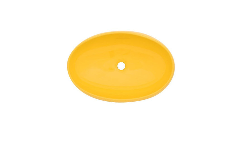 AD-C58-Vessel Round Yellow Ceramic Sink