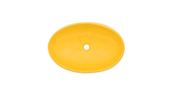 AD-C58-Vessel Round Yellow Ceramic Sink