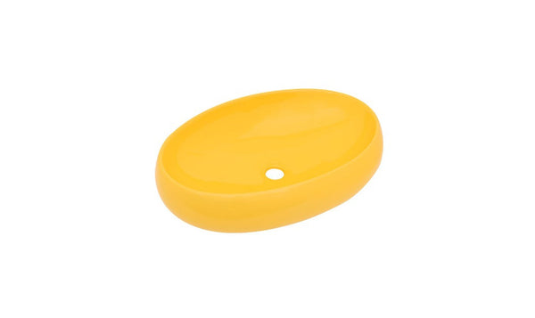 AD-C58-Vessel Round Yellow Ceramic Sink