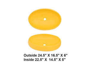 AD-C58-Vessel Round Yellow Ceramic Sink