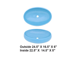 AD-C59-Vessel Round Blue Ceramic Sink