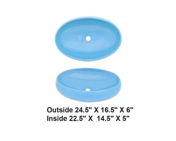 AD-C59-Vessel Round Blue Ceramic Sink