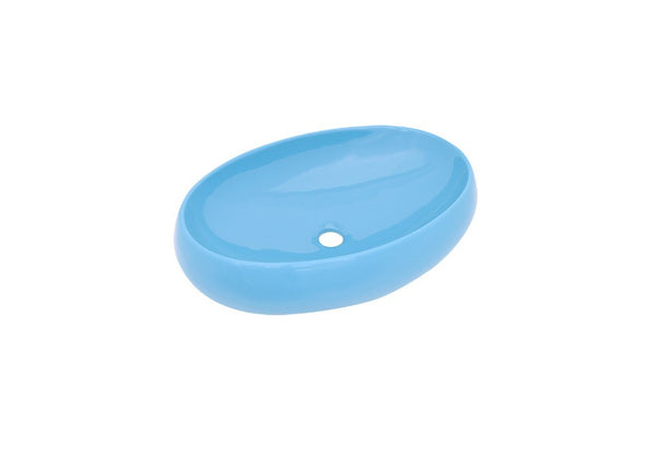 AD-C59-Vessel Round Blue Ceramic Sink