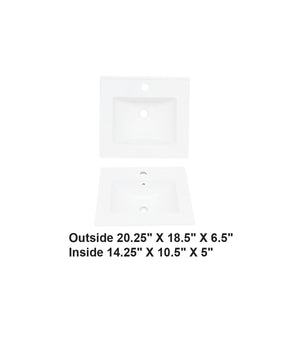 AD-C62-Vanity Top / Drop-in Rectangular Ceramic Sink