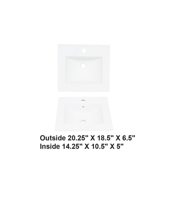 AD-C62-Vanity Top / Drop-in Rectangular Ceramic Sink