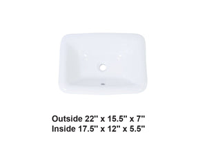 AD-C63-Drop-in Rectangular Ceramic Sink