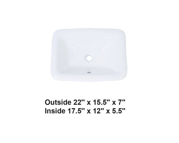 AD-C63-Drop-in Rectangular Ceramic Sink