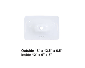 AD-C64-Drop-in Rectangular Ceramic Sink