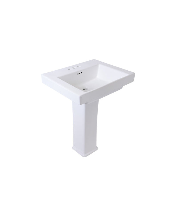 AD-C66-Pedestal Rectangular Ceramic Sink