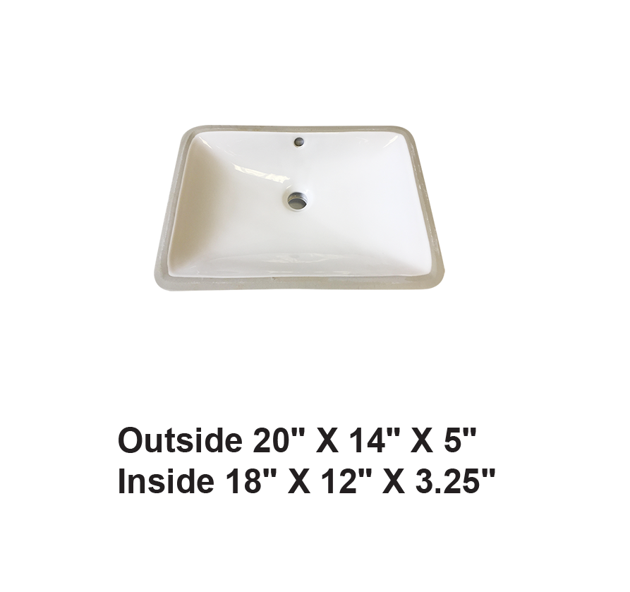AD-C6ADA-Undermount Rectangular Ceramic Sink