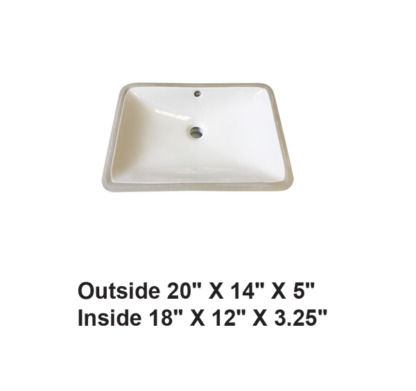AD-C6ADA-Undermount Rectangular Ceramic Sink
