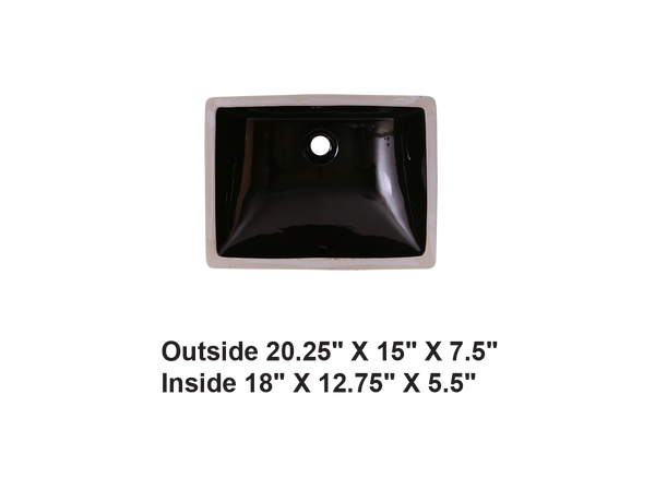 AD-C6M-BL-Undermount Rectangular Ceramic Sink Bisque