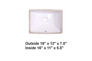 AD-C6S White-Undermount Rectangular Ceramic Sink