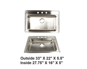 AD-D78-ADA-Drop In Stainless Steel Sink