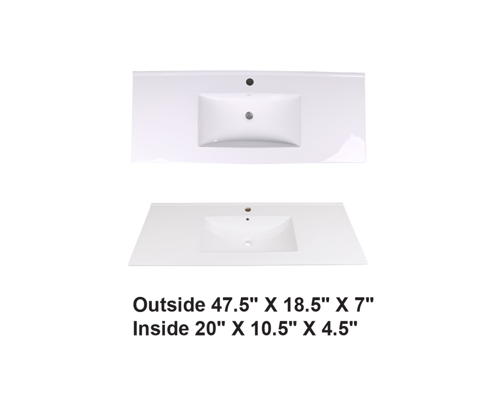 AD-E120-Vanity Top / Drop-in Rectangular Ceramic