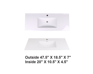 AD-E120-Vanity Top / Drop-in Rectangular Ceramic