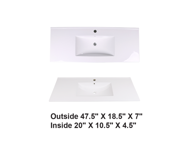 AD-E120-Vanity Top / Drop-in Rectangular Ceramic