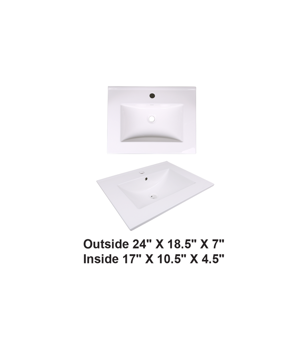 AD-E60-Vanity Top / Drop-in Rectangular Ceramic