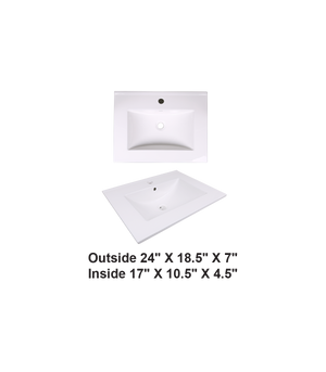 AD-E60-Vanity Top / Drop-in Rectangular Ceramic