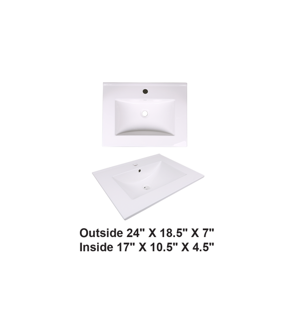 AD-E60-Vanity Top / Drop-in Rectangular Ceramic