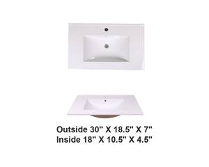AD-E75-Vanity Top / Drop-in Rectangular Ceramic