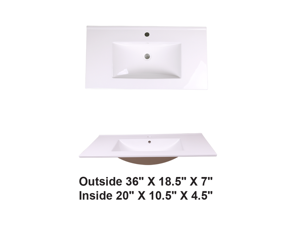 AD-E90-Vanity Top / Drop-in Rectangular Ceramic