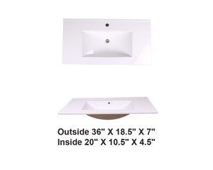 AD-E90-Vanity Top / Drop-in Rectangular Ceramic